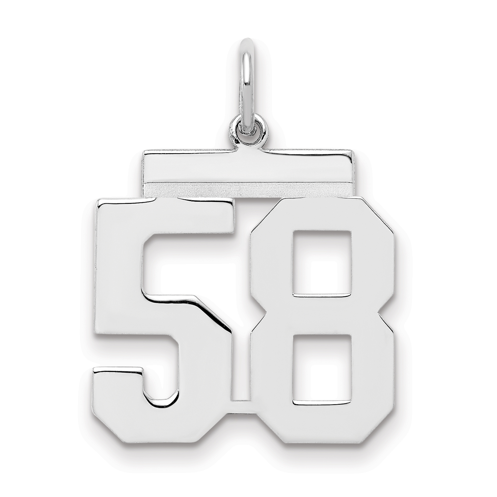 Sterling/Silver Rhodium-plated Polished Number 58 Charm (QMS58)