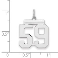 Sterling Silver Rhodium-plated Polished Number 59 Charm view 2