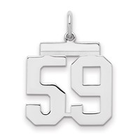 Sterling Silver Rhodium-plated Polished Number 59 Charm view 1