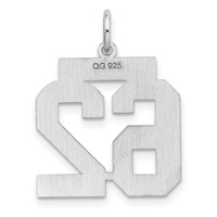 Sterling Silver Rhodium-plated Polished Number 62 Charm view 4