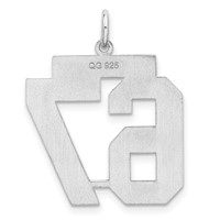 Sterling Silver Rhodium-plated Polished Number 67 Charm view 4