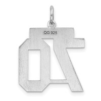 Sterling Silver Rhodium-plated Polished Number 70 Charm view 4