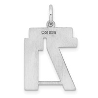 Sterling Silver Rhodium-plated Polished Number 71 Charm view 4