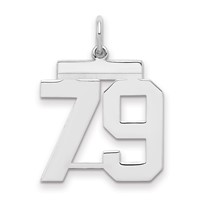 Sterling Silver Rhodium-plated Polished Number 79 Charm view 1