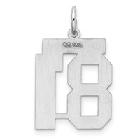 Sterling Silver Rhodium-plated Polished Number 81 Charm view 4