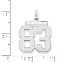 Sterling Silver Rhodium-plated Polished Number 83 Charm view 2