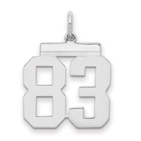 Sterling Silver Rhodium-plated Polished Number 83 Charm view 1