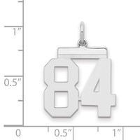 Sterling Silver Rhodium-plated Polished Number 84 Charm view 2