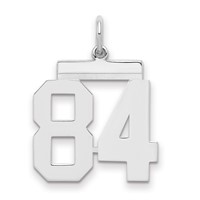 Sterling Silver Rhodium-plated Polished Number 84 Charm view 1