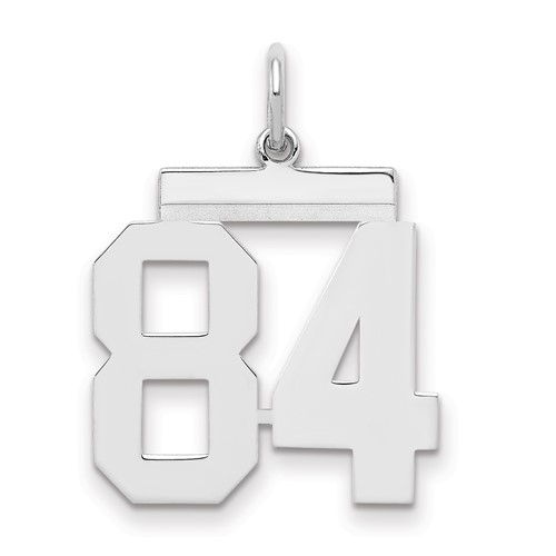 Sterling Silver Rhodium-plated Polished Number 84 Charm