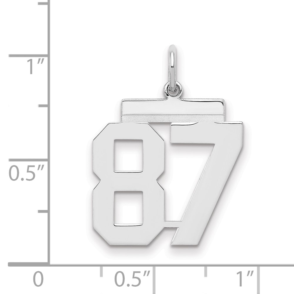 Sterling/Silver Rhodium-plated Polished Number 87 Charm (QMS87)