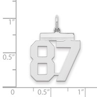 Sterling Silver Rhodium-plated Polished Number 87 Charm view 2