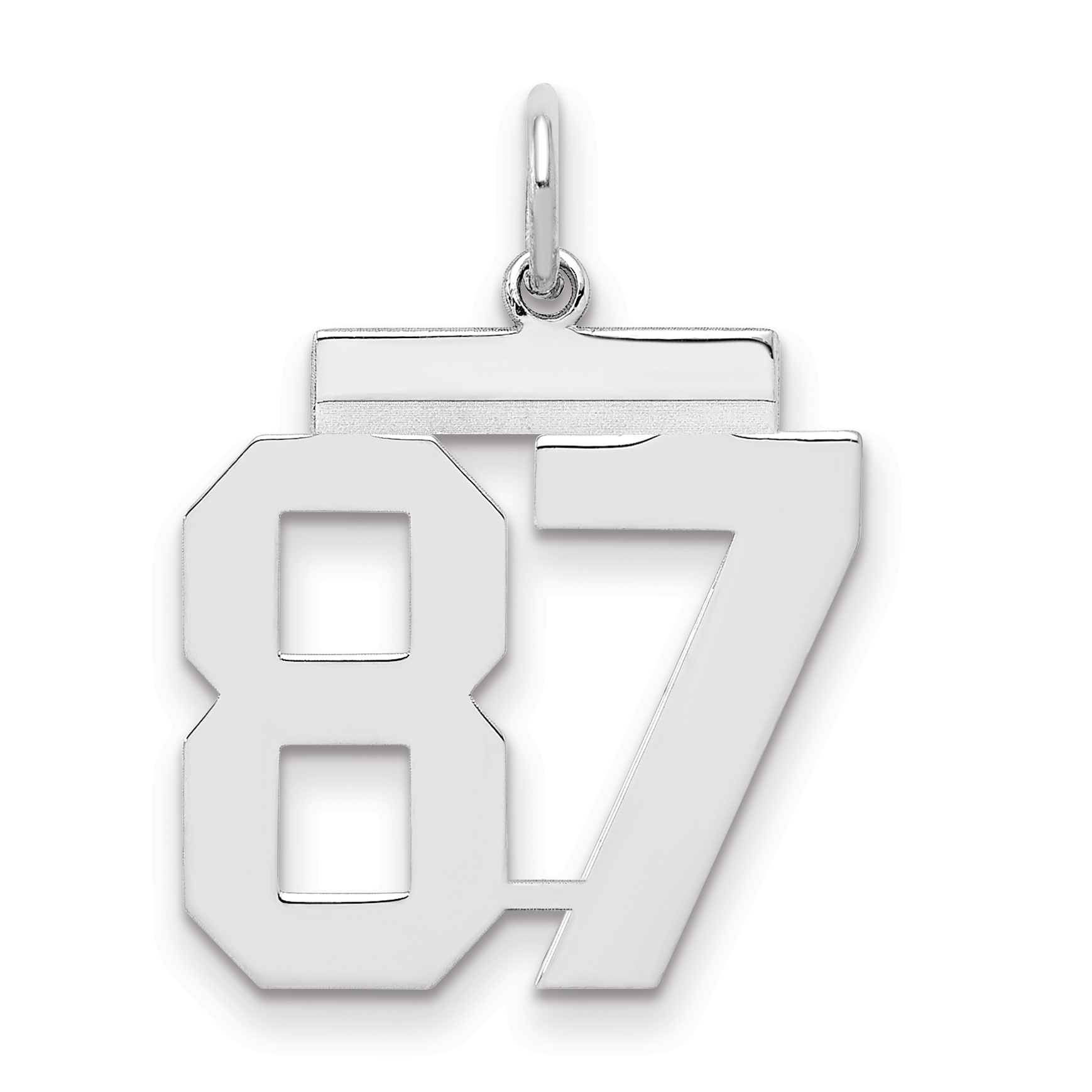 Sterling/Silver Rhodium-plated Polished Number 87 Charm (QMS87)