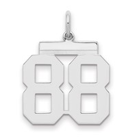 Sterling Silver Rhodium-plated Polished Number 88 Charm view 1