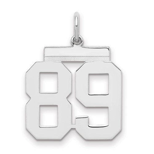 Sterling Silver Rhodium-plated Polished Number 89 Charm