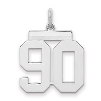 Sterling Silver Rhodium-plated Polished Number 90 Charm view 1