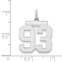 Sterling Silver Rhodium-plated Polished Number 93 Charm view 2