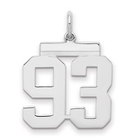 Sterling Silver Rhodium-plated Polished Number 93 Charm view 1