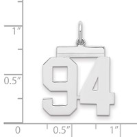 Sterling Silver Rhodium-plated Polished Number 94 Charm view 2