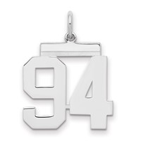 Sterling Silver Rhodium-plated Polished Number 94 Charm view 1