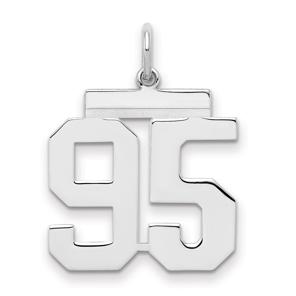 Sterling Silver Rhodium-plated Polished Number 95 Charm