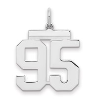 Sterling Silver Rhodium-plated Polished Number 95 Charm view 1