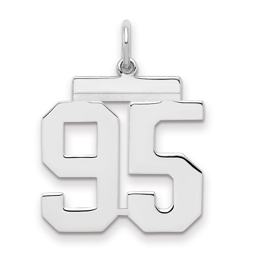 Sterling Silver Rhodium-plated Polished Number 95 Charm