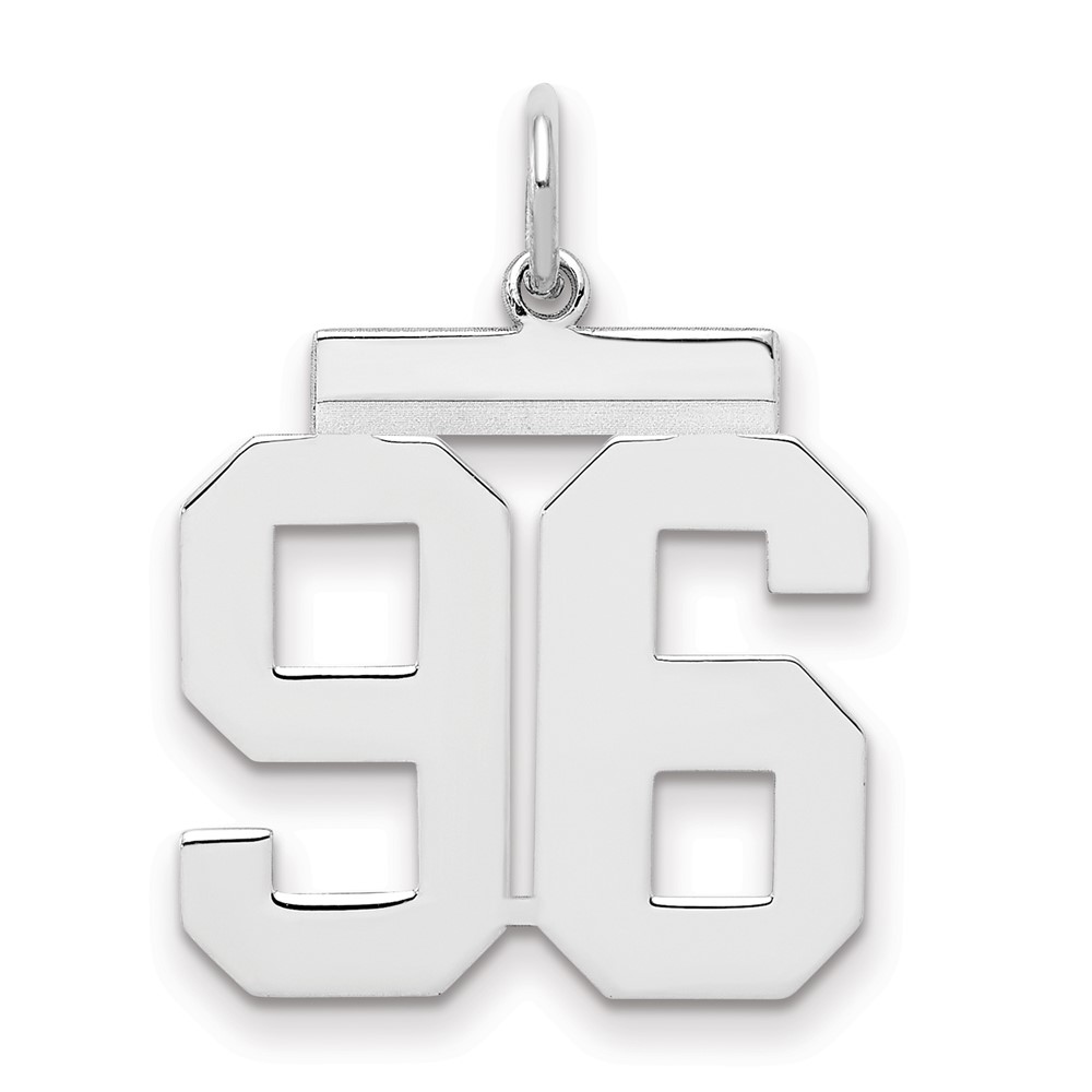 Sterling Silver Rhodium-plated Polished Number 96 Charm