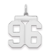 Sterling Silver Rhodium-plated Polished Number 96 Charm view 1