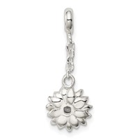 Sterling Silver Yellow Enameled Flower W CZ 1 2in Dangle Enhancer view 4