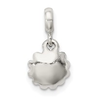 Sterling Silver Blue Enamel Flower with CZ Enhancer view 4