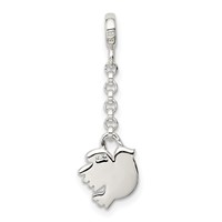 Sterling Silver Polished Bird 1/ Dangle Enhancer - 2in view 4