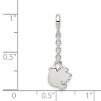 Sterling Silver Polished Bird 1/ Dangle Enhancer - 2in view 3
