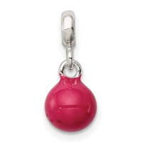 Sterling Silver Hot Pink Enamel Bead Enhancers view 4