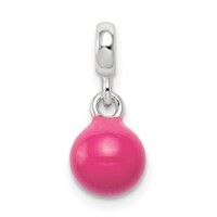 Sterling Silver Hot Pink Enamel Bead Enhancers view 1