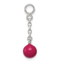 Sterling Silver Hot Pink Enamel Bead 0.50 Dangle Enhancer view 2