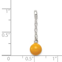 Sterling Silver Yellow Enameled Bead Dangle Enhancer, 0.5" view 3