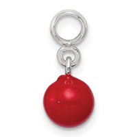 Sterling Silver Red Enameled Bead Enhancer view 2