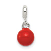 Sterling Silver Red Enameled Bead Enhancer view 1