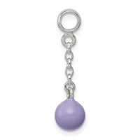 Sterling Silver Lilac Enamel Bead Dangle Enhancer - 0.5in view 2