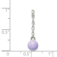 Sterling Silver Lilac Enamel Bead Dangle Enhancer - 0.5in view 3