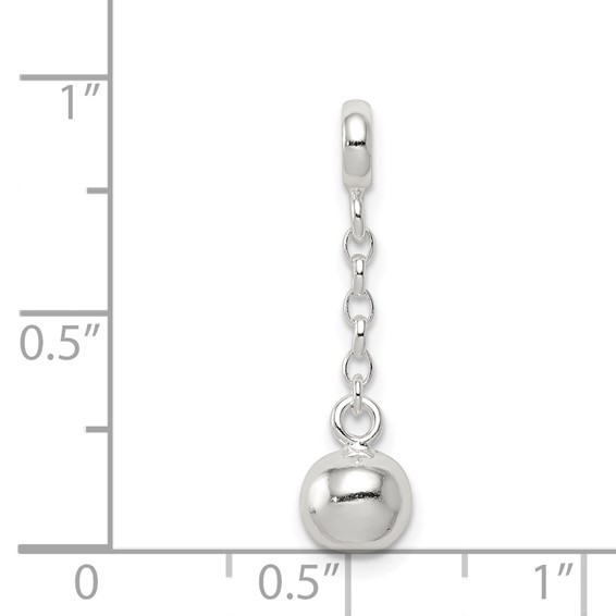 Sterling Silver Polished Bead 1/2in Dangle Enhancer