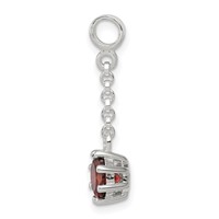 Sterling Silver Dark Red CZ Dangle Enhancer - 0.5in view 2