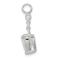 Sterling Silver Clear CZ Heart 1/ Dangle Enhancer - 2in view 2