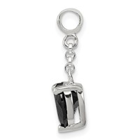 Sterling Silver Black CZ Heart Dangle Enhancer - 0.5in view 2