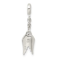 Sterling Silver Red Enameled Heart with Wings 1/ Dangle Enhancer - 2in view 4