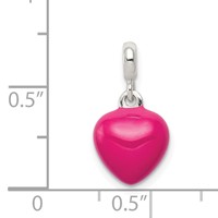 Sterling Silver Pink Enamel Heart Enhancer view 3