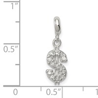 Sterling Silver CZ Dollar Sign Enhancer view 3
