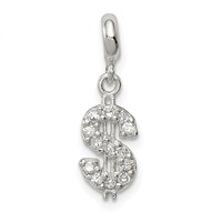 Sterling Silver CZ Dollar Sign Enhancer view 1
