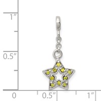 Sterling Silver Green CZ Star 1/ Dangle Enhancer - 2in view 3